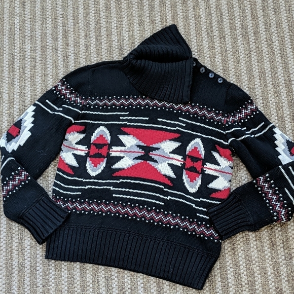 Chaps Sweaters - Chaps Aztec Southwest Cotton Sweater Large